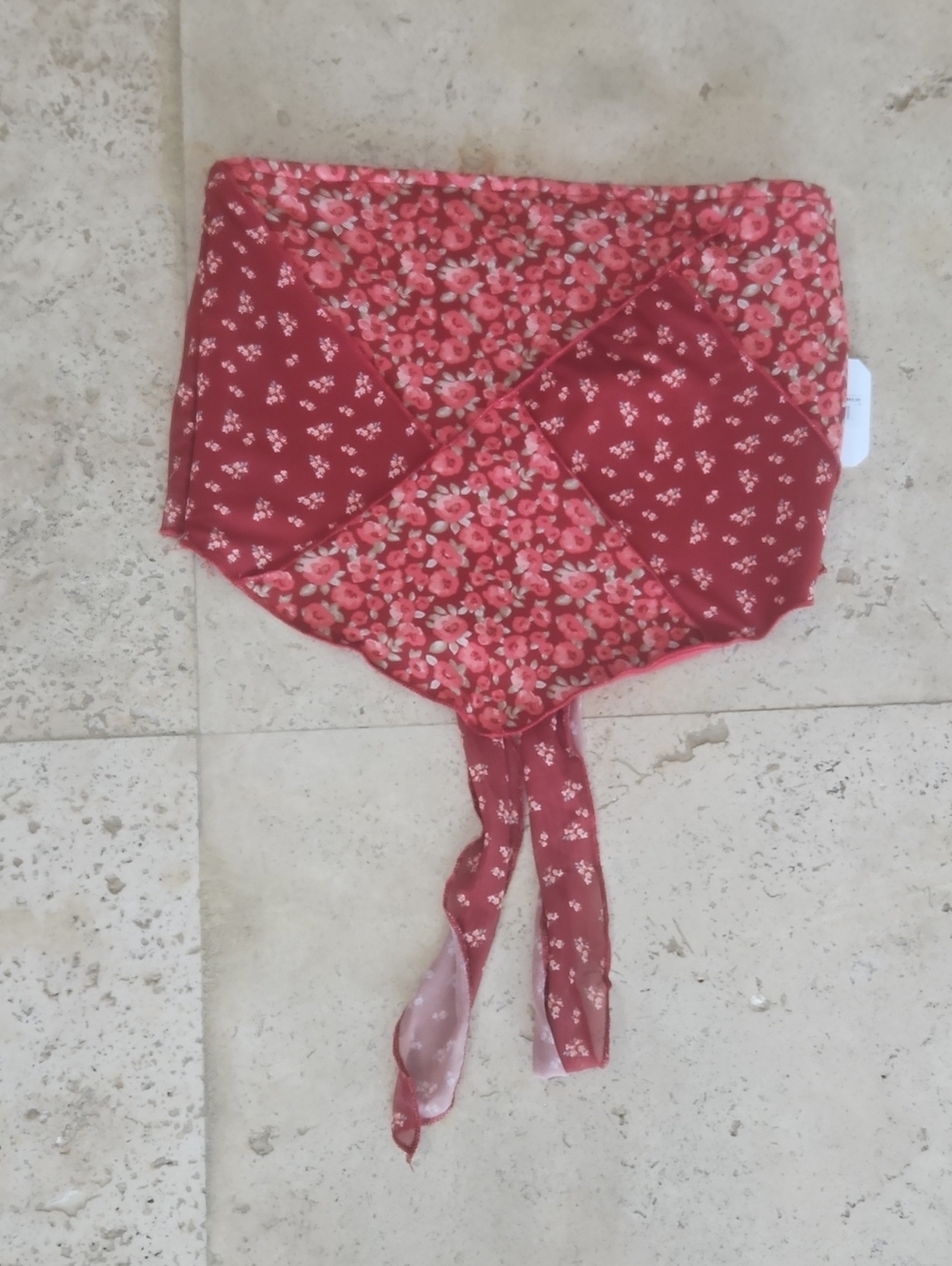 Altar'd State Red Floral Bandana-Style Top